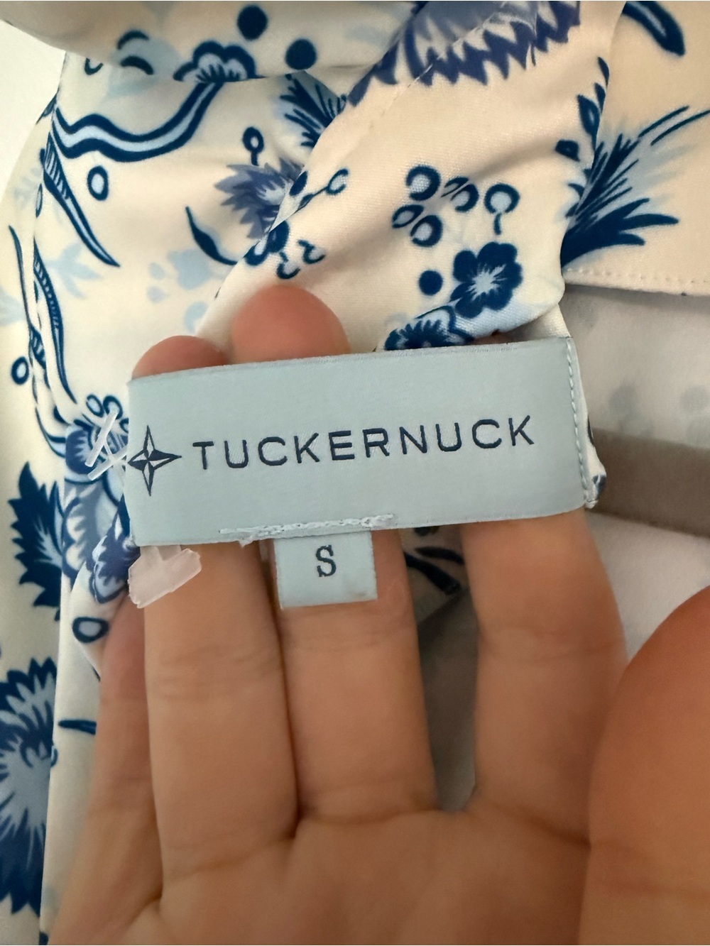 Tuckernuck Dress Daphne Ruffle Neck in Chintz Blue Floral - Picture 7 of 7
